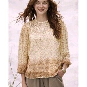 Matilda Jane Sz M Good Hart GH Bonneau Womens Floral Print Blouse Medium New